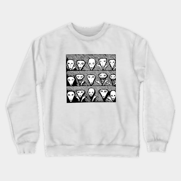 Creepy faces Crewneck Sweatshirt by  TigerInSpace